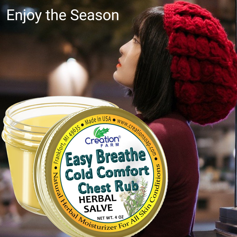 Easy Breathe Cold Comfort Chest Rub - Herbal Balm from Creation Farm.