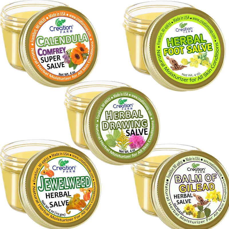 10 Jars of Salve, 2 Jars of each of or 5 most popular Salve